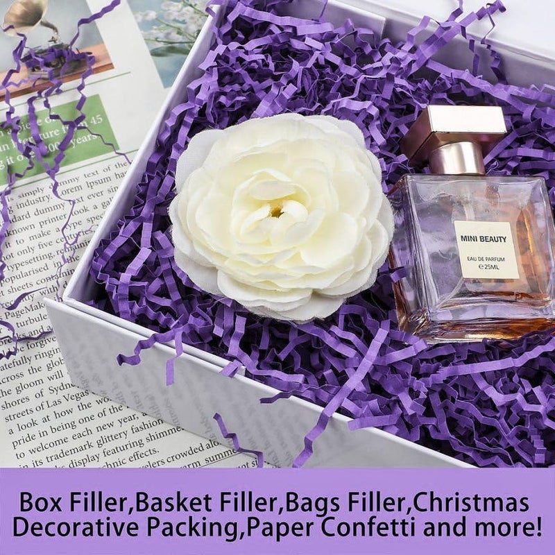 UoeRing Crinkle Cut Paper Shred Filler-4 OZ-Purple Shredded Paper for Gift Wrapping Baskets Bag Easter Grass Gift Boxes Filler - Image 2